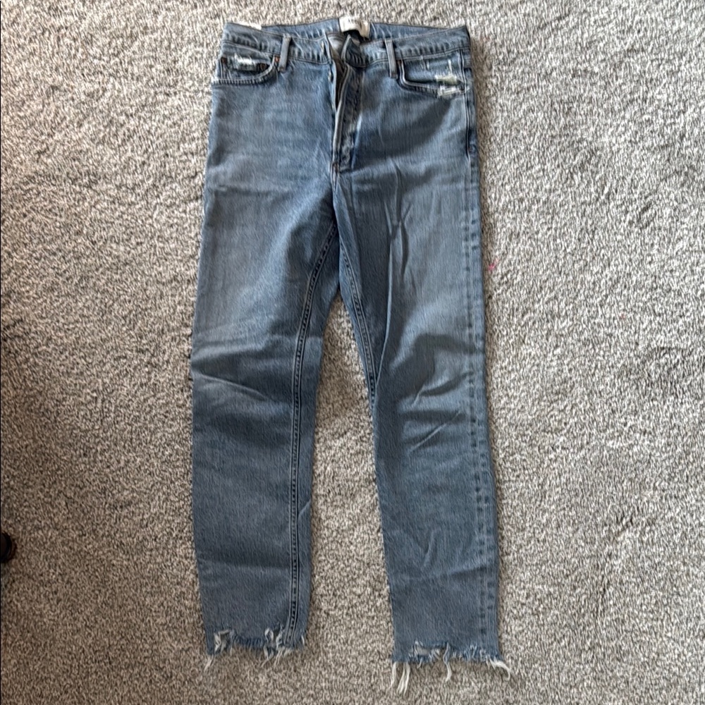 Distressed Blue Denim Jeans